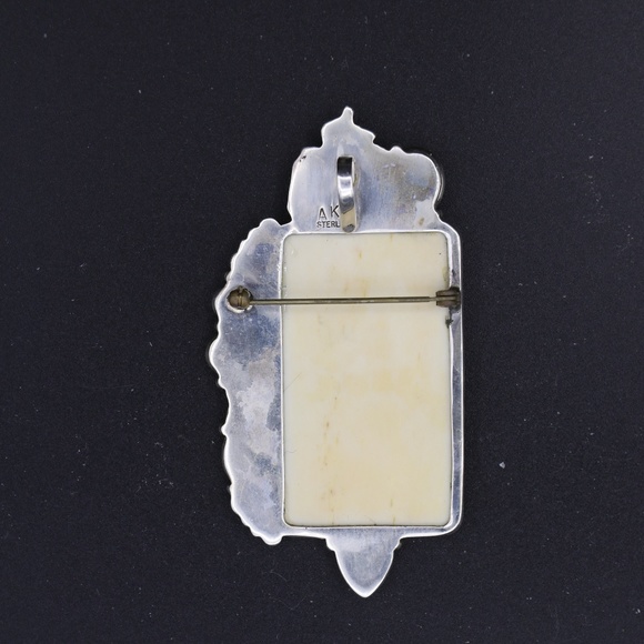 Amy Kahn Russell Sterling Silver Asian Chinese Theme Koi  Vintage Amy Kahn Russell Pin/Pendant AKR silver